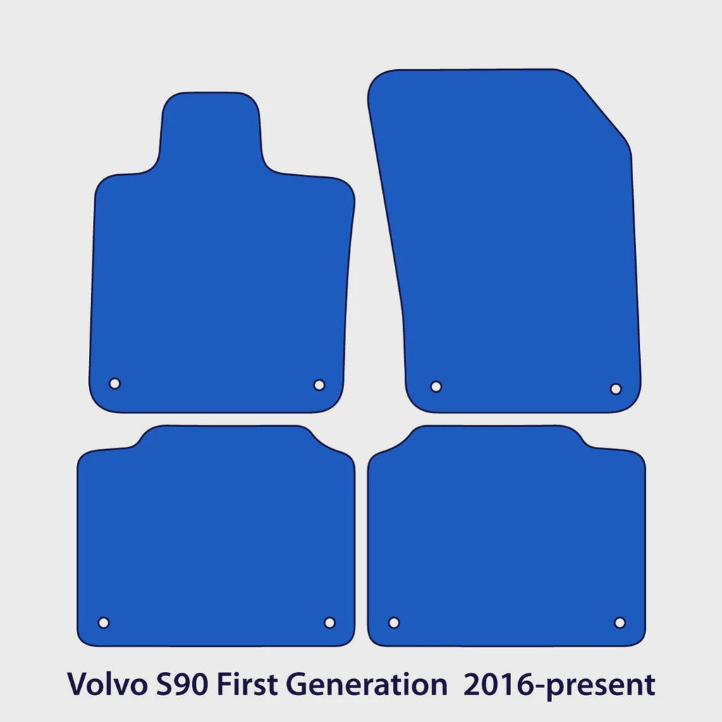 Volvo S90 V90 Velour Floor Mats 2016-2026 – No T8 PHEV – Flag Logo