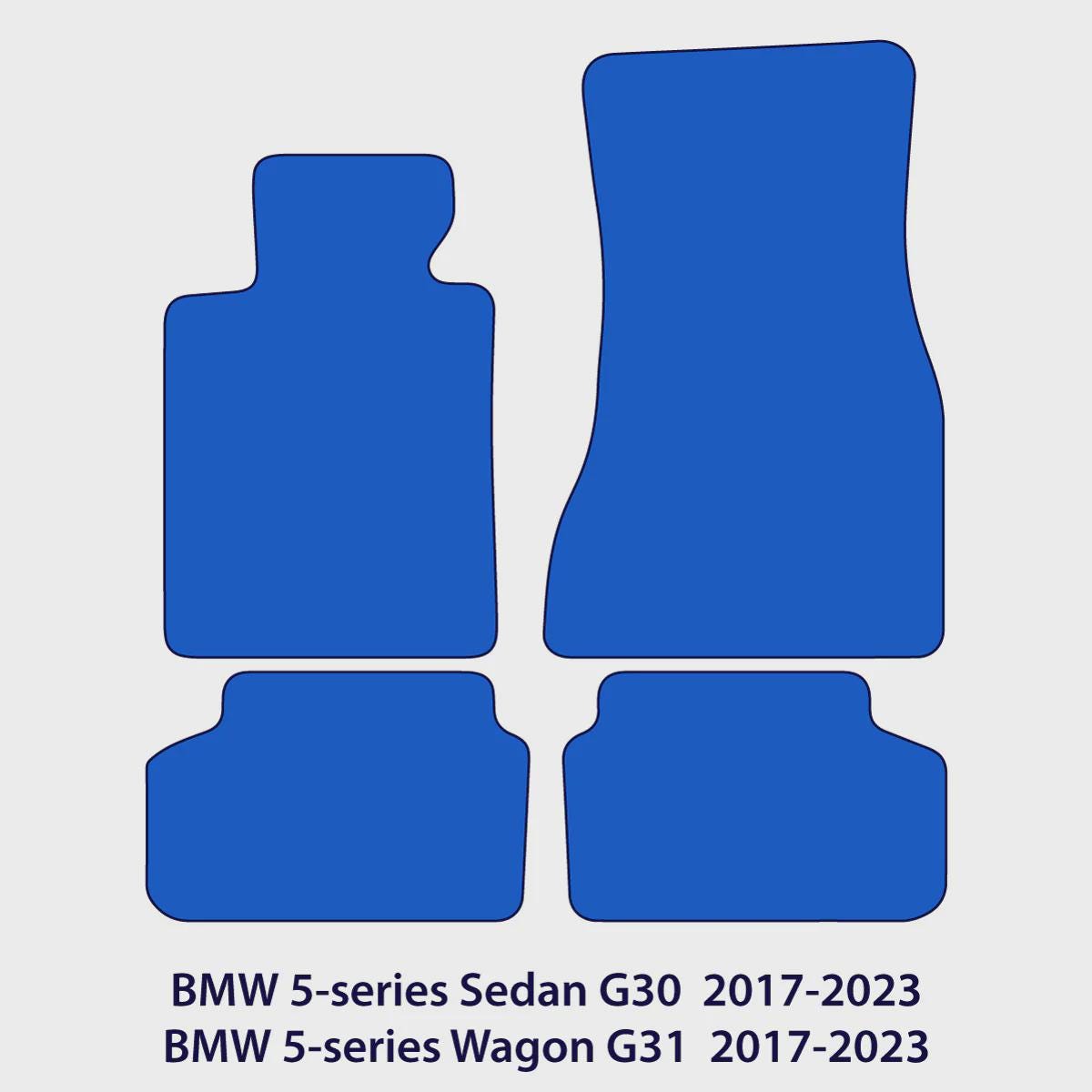 BMW 5-Series Velour Floor Mats 2017-2023 – G30, G31, F90 - M Stitching